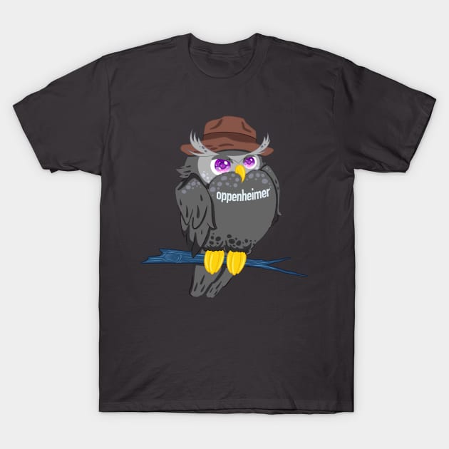 The little black owll in oppenheimer movie for Men or Women Kids Boys Girls love owl- oppenheimerbird T-Shirt by littlepiya